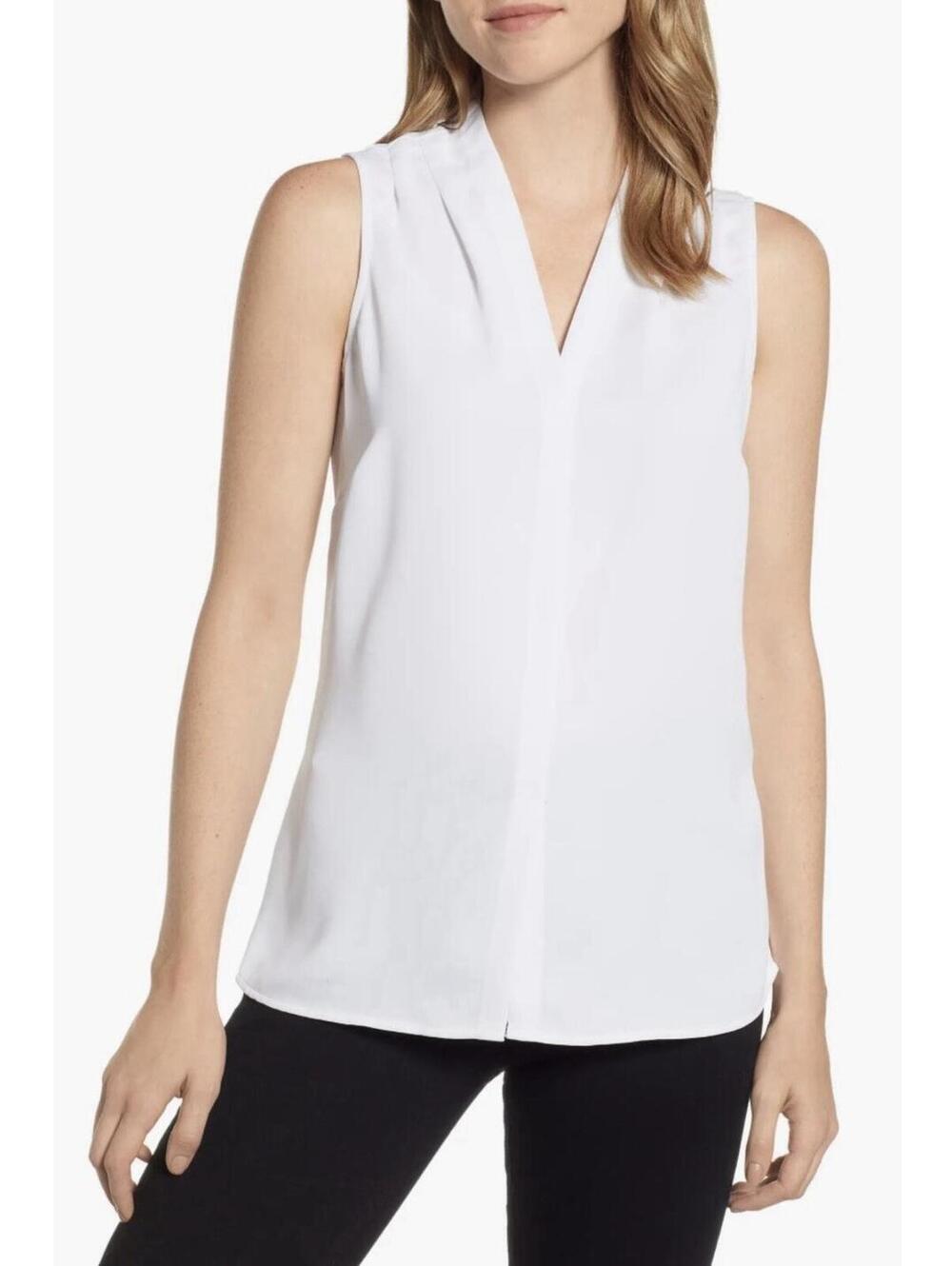 NIC+ZOE Women’s Day to Night Pleated Top In White-Medium